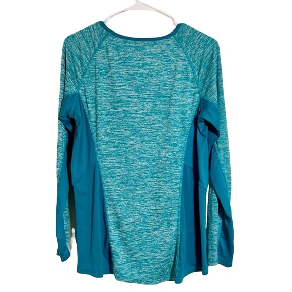 Danskin Now Women’s Teal Long Sleeve Athletic Shirt - Picture 2 of 4